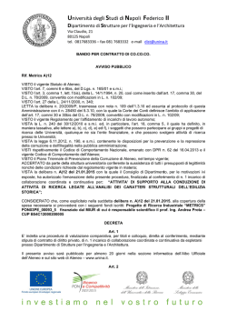 Rif. Metrics A)12 - Università degli Studi di Napoli Federico II