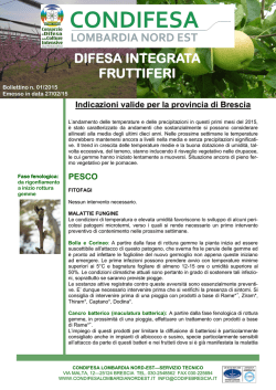 difesa integrata fruttiferi - Consorzio Lombardia Nord-Est