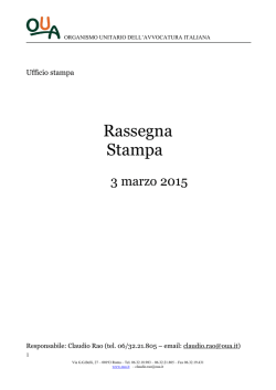 rassegna stampa - Organismo Unitario dell`Avvocatura Italiana