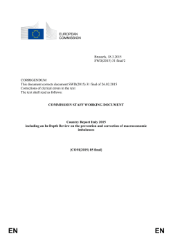 Country report for Italy - European Commission