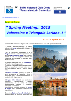 “ Spring Meeting.. 2015 - BMW Motorrad Club Cento