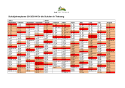 Schuljahresplaner 2013/2014 für die Schulen in Tettnang