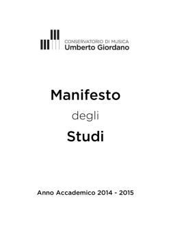 Manifesto degli Studi - Conservatorio Umberto Giordano