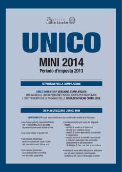 Modello UNICO/2014 MINI - Istruzioni