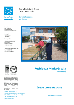 Carta dei Servizi Residenza Maria Grazia di Lessona