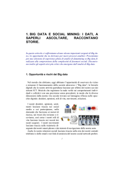 1. big data e social mining: i dati, a saperli ascoltare