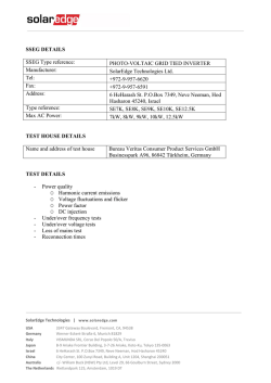 SE7K-SE12.5K Type Test Report G83/1 Certificate (UK)
