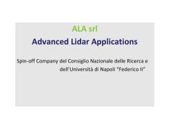 ALA srl Advanced Lidar Applications ALA srl Advanced Lidar