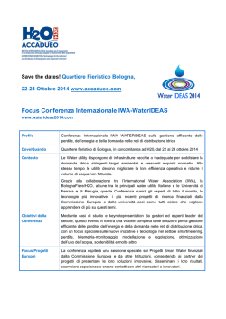 Focus Conferenza Internazionale IWA-WaterIDEAS