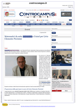 Matematici da sette università a Uniud per Livio Clemente Piccinini