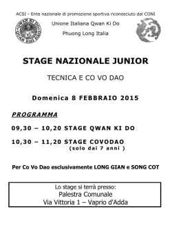 Stage_Junior_2015_Vaprio - Unione Italiana Qwan Ki Do