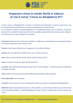 al via il corso "Linux su Raspberry Pi"!