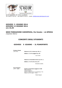 Concerti Studenti - Fondazione - Conservatorio Giacomo Puccini