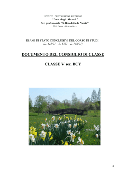 DOCUMENTO DEL CONSIGLIO DI CLASSE CLASSE V sez. BCY