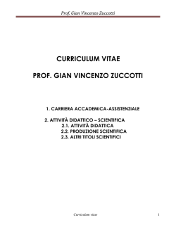 Prof Gian Vincenzo Zuccotti - Università degli Studi di Milano