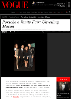 Porsche e Vanity Fair: Unveiling Macan