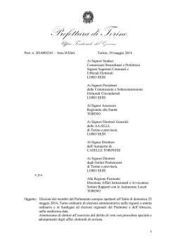 Circolare della Prefettura di Torino del 19.5.2014