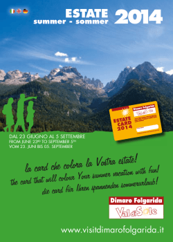 Folder Estate Card 2014 - Consorzio Dimaro Folgarida Vacanze