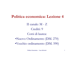 Politica economica: Lezione 4