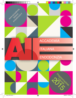Programmazione Culturale 2015 - Accademia Italiana Endodonzia