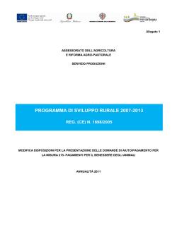 Modifica Bando misura 215 2011 - Regione Autonoma della Sardegna