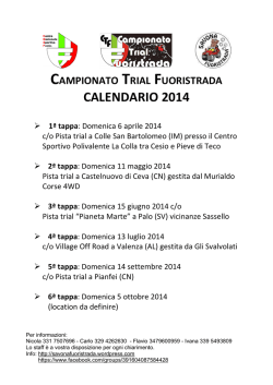 Calendario CTF 2014 - Savonafuoristrada