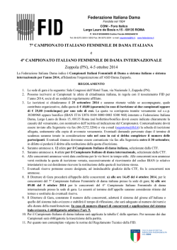 Federazione Italiana Dama 7° CAMPIONATO ITALIANO FEMMINILE