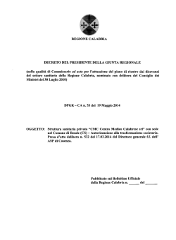 D.P.G.R. n.53 del 19.05.2014-Struttura sanitaria privata "CMC