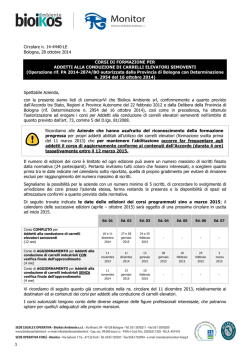 Corsi Addetti Carrelli Elevatori 2014-2015