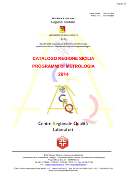 CATALOGO PROGRAMMI REGIONALI di METROLOGIA 2014