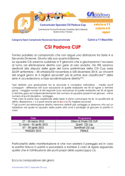 Comunicato CSIC11 Speciale CSI cup 2014-15