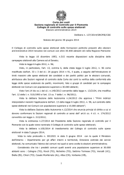 Corte dei conti Sezione regionale di Controllo per il Piemonte