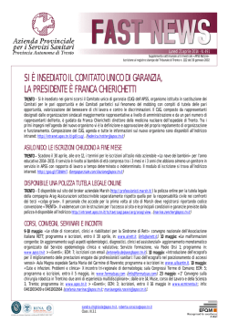 FAST NEWS 491 - Azienda Provinciale per i Servizi Sanitari