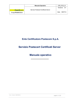 Manuale operativo Certificati web server - Postecert