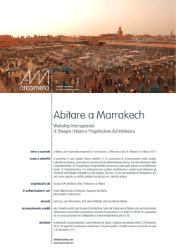 Abitare a Marrakech: Workshop Internazionale di Disegno Urbano e