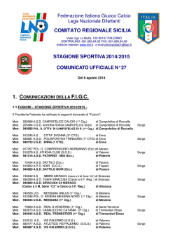 graduatorie ripescaggi - ASD Torregrotta Calcio