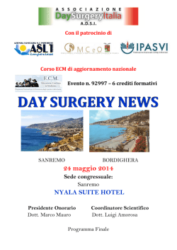 DAY SURGERY NEWS - ASL n. 1 Imperiese