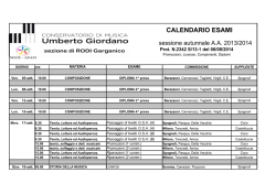 Calendario esami sessione autunnale a.a. 2013.14 Rodi Garganico