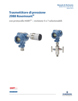Trasmettitore di pressione 2088 Rosemount® con protocollo HART