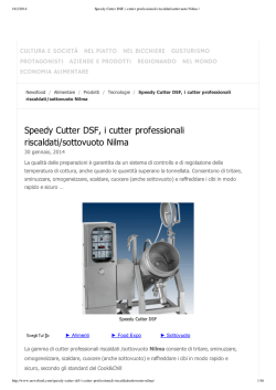 Speedy Cutter DSF, i cutter professionali riscaldati/sottovuoto Nilma