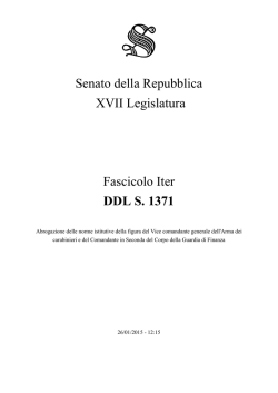 Senato della Repubblica XVII Legislatura Fascicolo Iter DDL S. 1371
