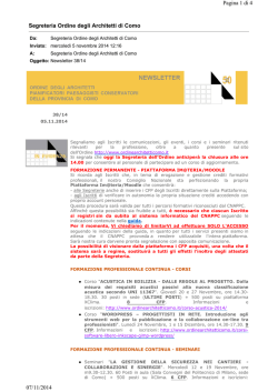 Newsletter 38/14 - Ordine Architetti di Como