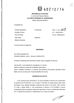 Corte di Cassazione – Sentenza n. 40212-2014