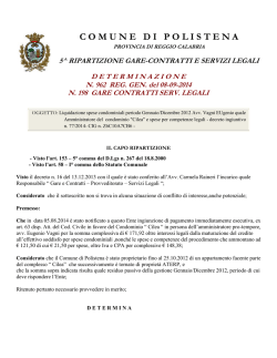 Det. n. 962/2014 - Comune di Polistena