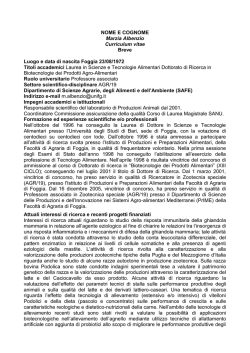 Docente: Marzia Albenzio - Università degli Studi di Foggia