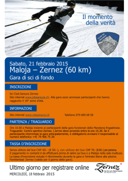Annuncio Maloja - Zernez 2015 - Club da skiunzs Sarsura Zernez