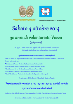 Diapositiva 1 - Associazione Pro ammalati Francesco Vozza Onlus