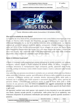 FAQ MALATTIA DA VIRUS EBOLA