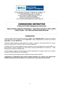 CONDIZIONI DEFINITIVE - Banca Versilia Lunigiana e Garfagnana