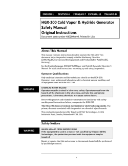 CETAC HGX-200 Safety Manual